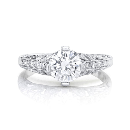 Neil Lane Couture Design "Round Brilliant" Diamond, Platinum Ring