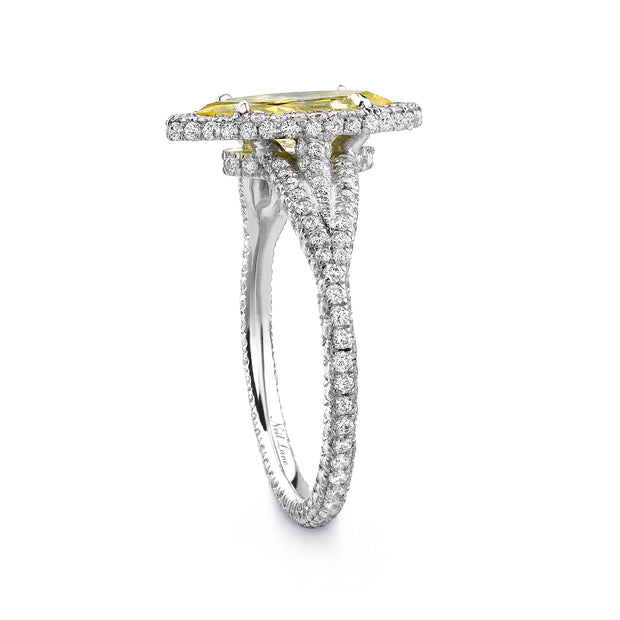 Neil Lane Couture Fancy Vivid Yellow Diamond, Platinum Ring