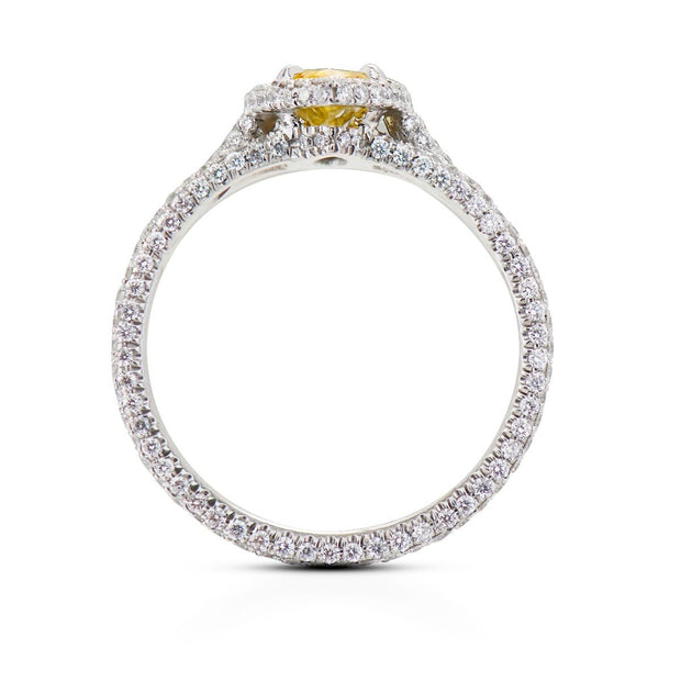 Neil Lane Couture Design Fancy Vivid Yellow Diamond, Platinum Ring
