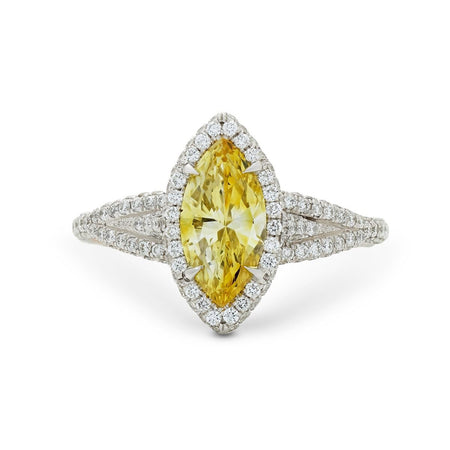 Neil Lane Couture Fancy Vivid Yellow Diamond, Platinum Ring