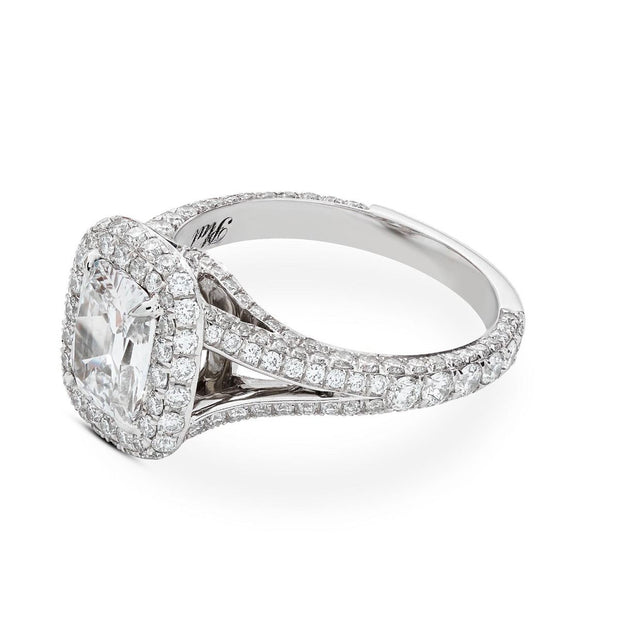 Neil Lane Couture Cushion Diamond, Platinum Engagement Ring