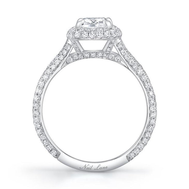 Neil Lane Couture Split Shank And Double Halo Cushion Diamond, Engagement Ring