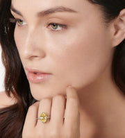 Edwardian Fancy Intense Yellow Diamond, Platinum Ring
