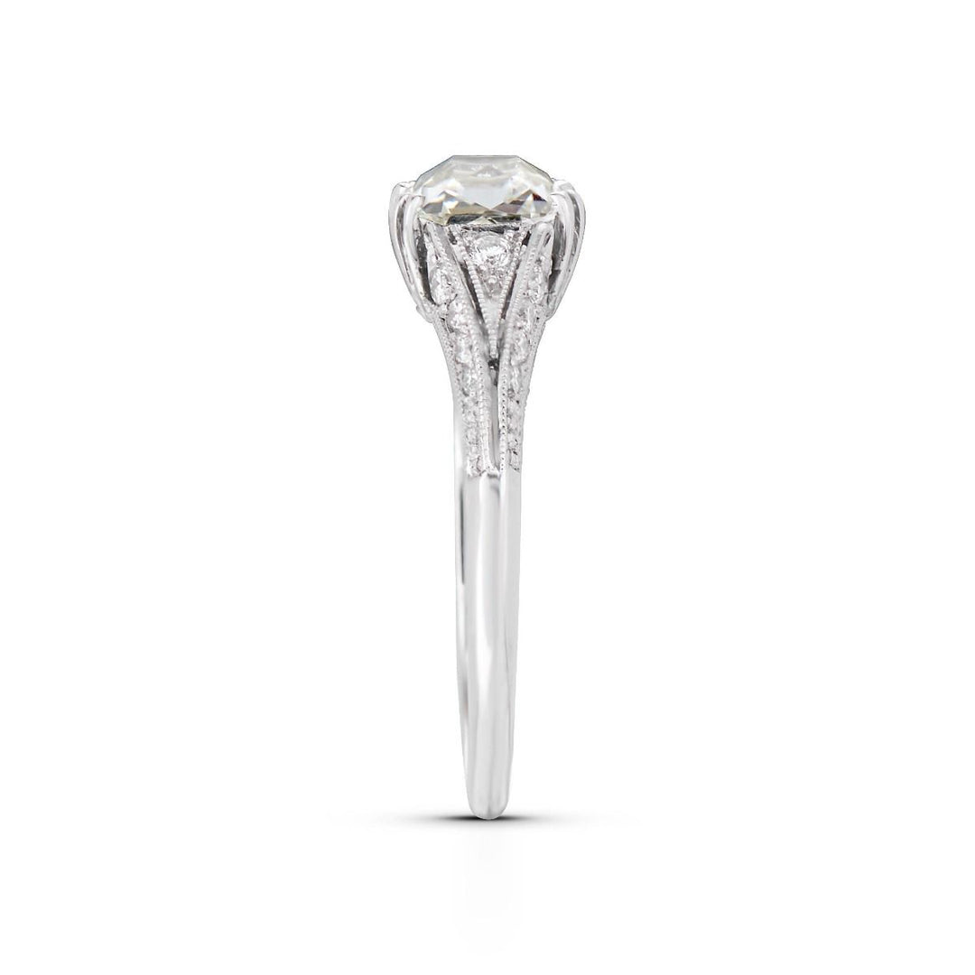 Neil Lane Couture Cushion Diamond, Platinum Engagement Ring