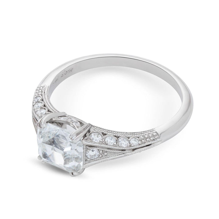 Neil Lane Couture Cushion Diamond, Platinum Engagement Ring