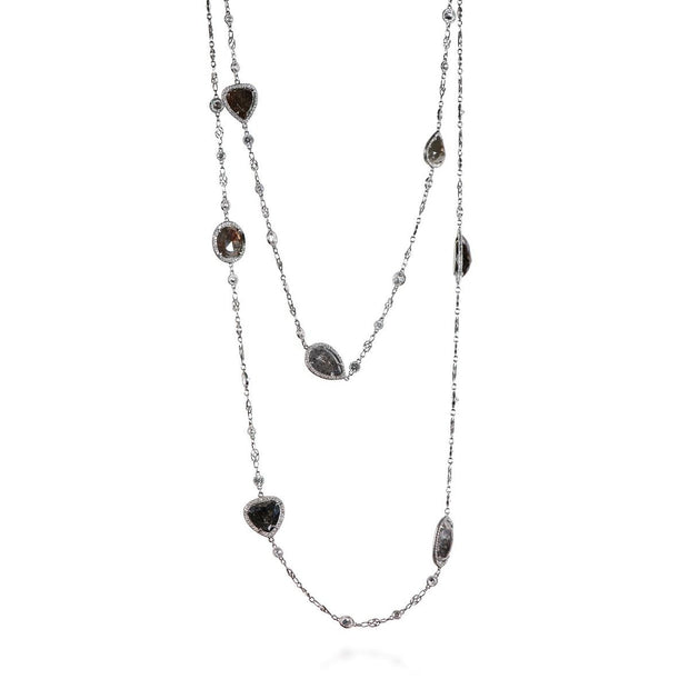 Neil Lane Couture Grey And White Diamond, Platinum Necklace