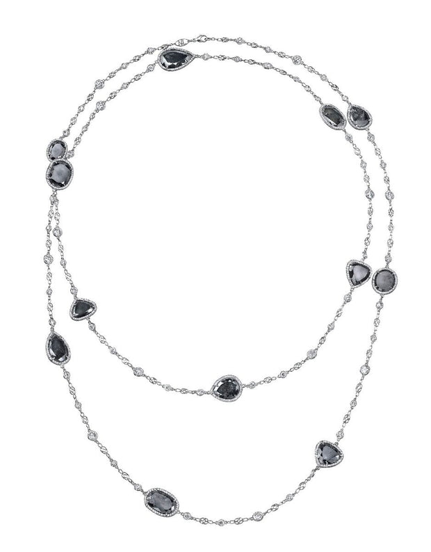 Neil Lane Couture Grey And White Diamond, Platinum Necklace