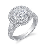 Neil Lane Couture Double Halo Round-Cut Diamond, Platinum Ring