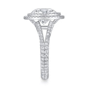 Neil Lane Couture Design Double Halo Round-Cut Diamond, Platinum Ring