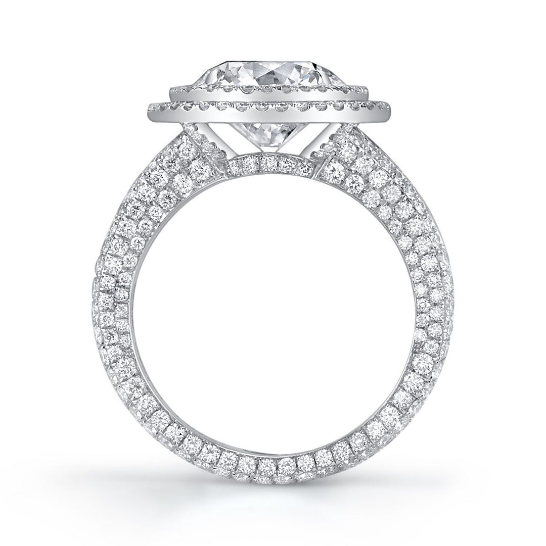 Neil Lane Couture Double Halo Round-Cut Diamond, Platinum Ring