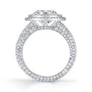 Neil Lane Couture Design Double Halo Round-Cut Diamond, Platinum Ring