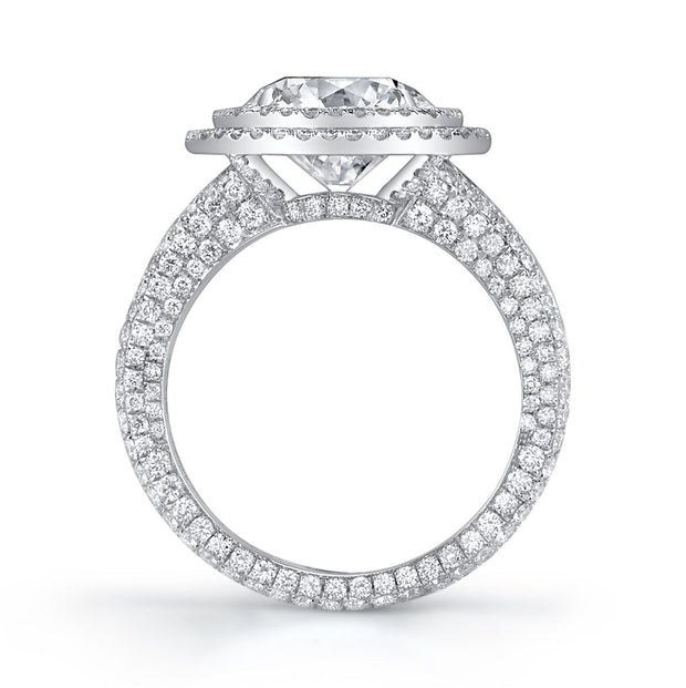 Neil Lane Couture Double Halo Round-Cut Diamond, Platinum Ring