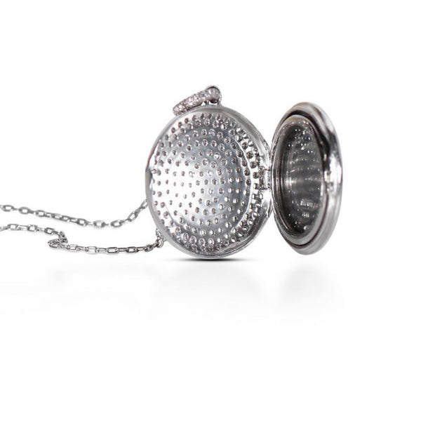 Neil Lane Couture Round-Cut Diamond, Platinum Locket, Pendant Necklace