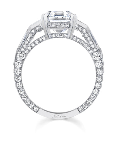 Neil Lane Couture Design Emerald-Cut Diamond, Platinum Ring