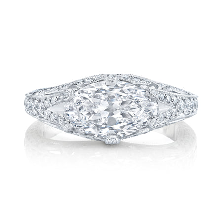 Neil Lane Couture Design Modified Marquise Brilliant-Cut Diamond, Platinum Ring