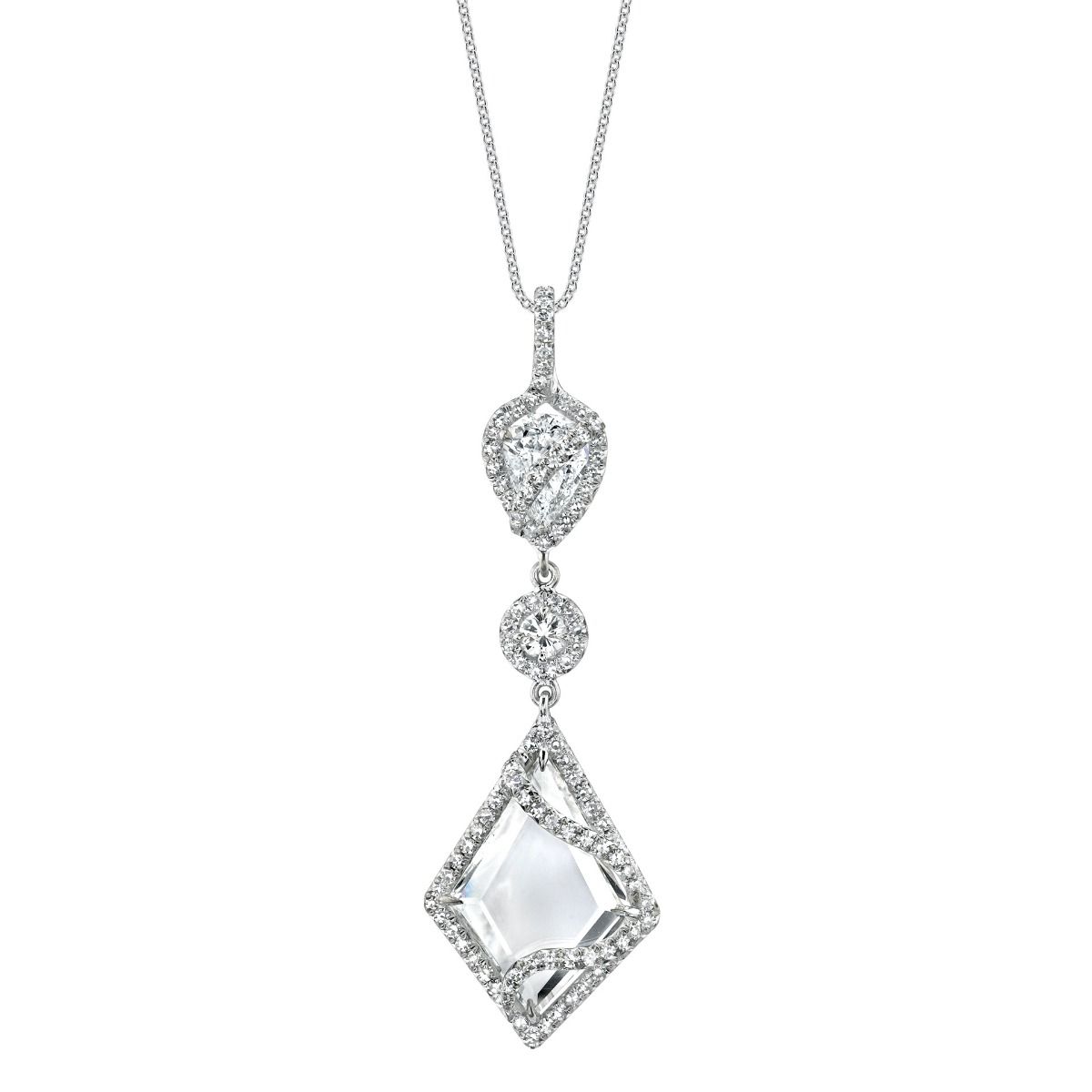 Neil Lane Couture Diamond Platinum Pendant Necklace