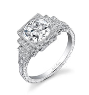 Neil Lane Couture Design Old European-Cut Diamond, Platinum Ring