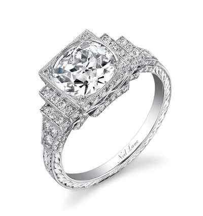 Neil Lane Couture Design Old European-Cut Diamond, Platinum Ring