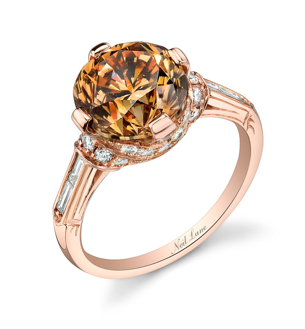 Neil Lane Couture Design Fancy Colored Diamond, 18K Rose Gold Ring