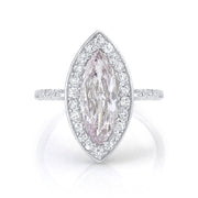 Antique "Natural Fancy Light Pink Marquise Brilliant" Diamond, Platinum Ring