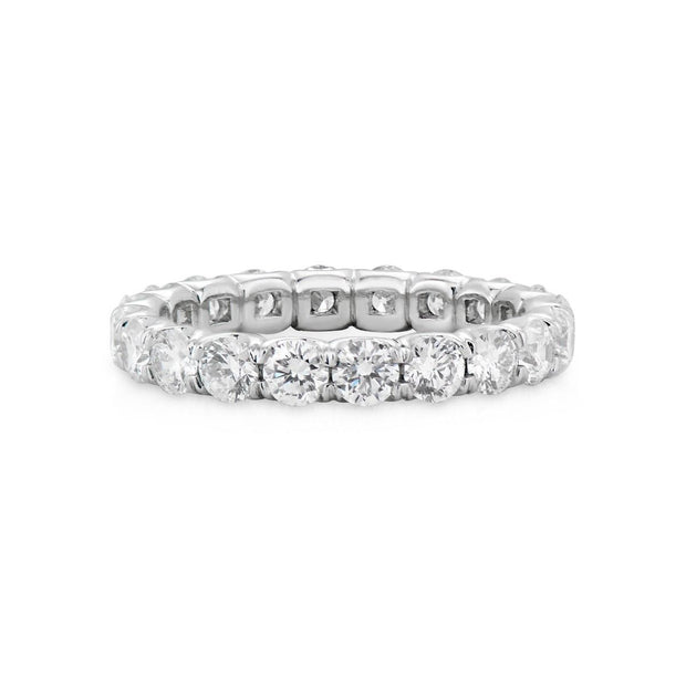 Platinum Emerald Cut Diamond Channel Set Eternity Ring Weighing 3.70 Carat  at 1stDibs  channel set emerald cut diamond eternity band, emerald cut  channel set band, channel set eternity wedding band