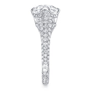Neil Lane Couture Design Round Brilliant Cut Diamond, Platinum Ring