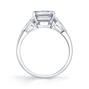 Art Deco "Square Emerald-Cut" Diamond, Platinum Ring