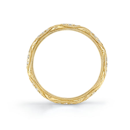 Neil Lane Couture Diamond, 18K Yellow Gold Engraved Eternity Band