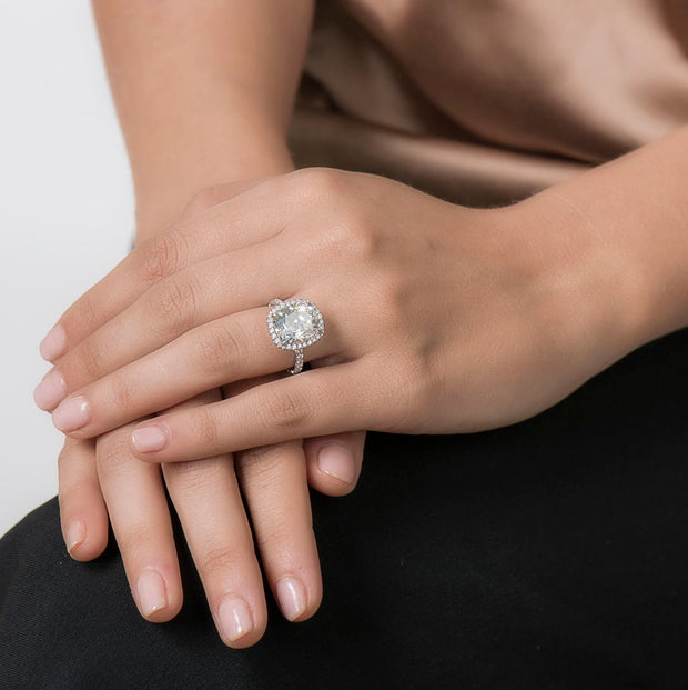 Alma 2.10 carat elongated cushion cut engagement ring | Naturesparkle