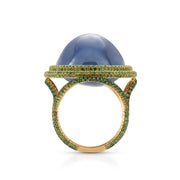 Neil Lane Couture Ceylon Star Sapphire, Tsavorite Garnet, 18K Gold Ring