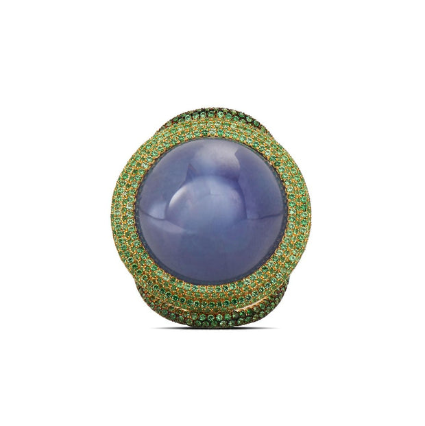 Neil Lane Couture Ceylon Star Sapphire, Tsavorite Garnet, 18K Gold Ring