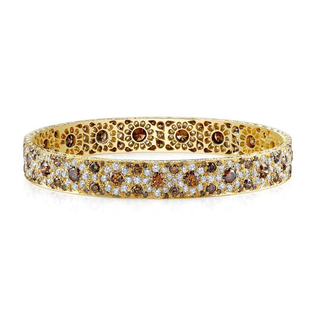Neil Lane Couture Floral Colored Diamond, 18K Yellow Gold Bangle Bracelet