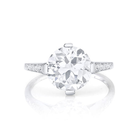 Art Deco "Round Brilliant" Diamond, Platinum Ring