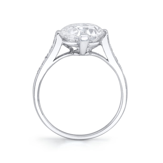 Art Deco "Round Brilliant" Diamond, Platinum Ring