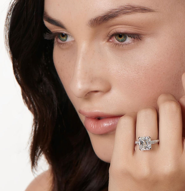 1.75 Carat Emerald Cut Moissanite Diamond Solitaire Ring - Shraddha Shree  Gems