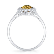Neil Lane Couture Design Fancy Color Oval Brilliant-Cut Diamond, Platinum Ring