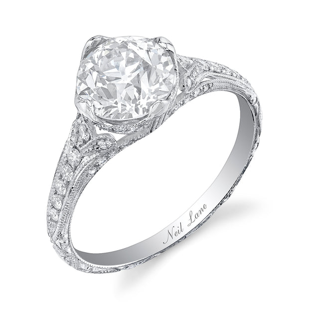 Neil Lane Couture Design Old European Diamond, Platinum Ring