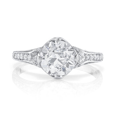 Neil Lane Couture Design Old European Diamond, Platinum Ring