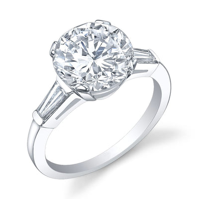 "Round Brilliant" Diamond, Platinum Ring