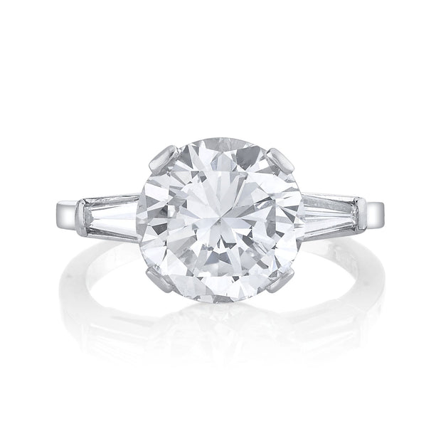 "Round Brilliant" Diamond, Platinum Ring