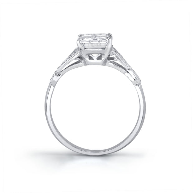 Vintage "Emerald Cut" Diamond, Platinum Ring