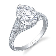 Neil Lane Couture Oval-Shaped Diamond, Platinum Ring