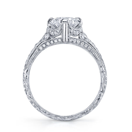 Neil Lane Couture Oval-Shaped Diamond, Platinum Ring