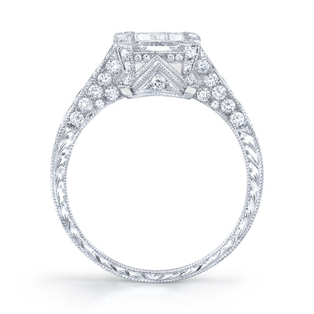 Neil Lane Couture Design Emerald-Cut Diamond, Platinum Ring