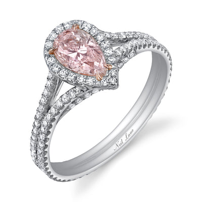 Neil Lane Couture Design Fancy Color Pear Brilliant-Cut Diamond, Platinum Ring
