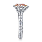 Neil Lane Couture Design Fancy Color Pear Brilliant-Cut Diamond, Platinum Ring