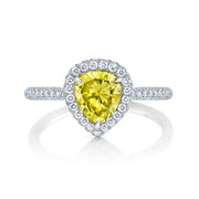 Neil Lane Couture Design Fancy Color Pear Brilliant-Cut Diamond, Platinum Ring