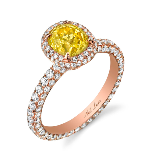 Neil Lane Couture Fancy Color Old Mine Brilliant-Cut Diamond, 18K Rose Gold Ring