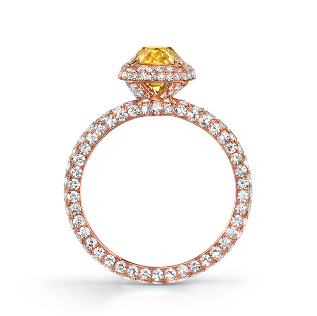 Neil Lane Couture Design Fancy Color Old Mine Brilliant-Cut Diamond, 18K Rose Gold Ring