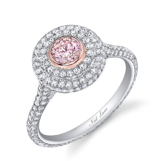 Pink diamond simulant ring for engagement or travel - Luxuria
